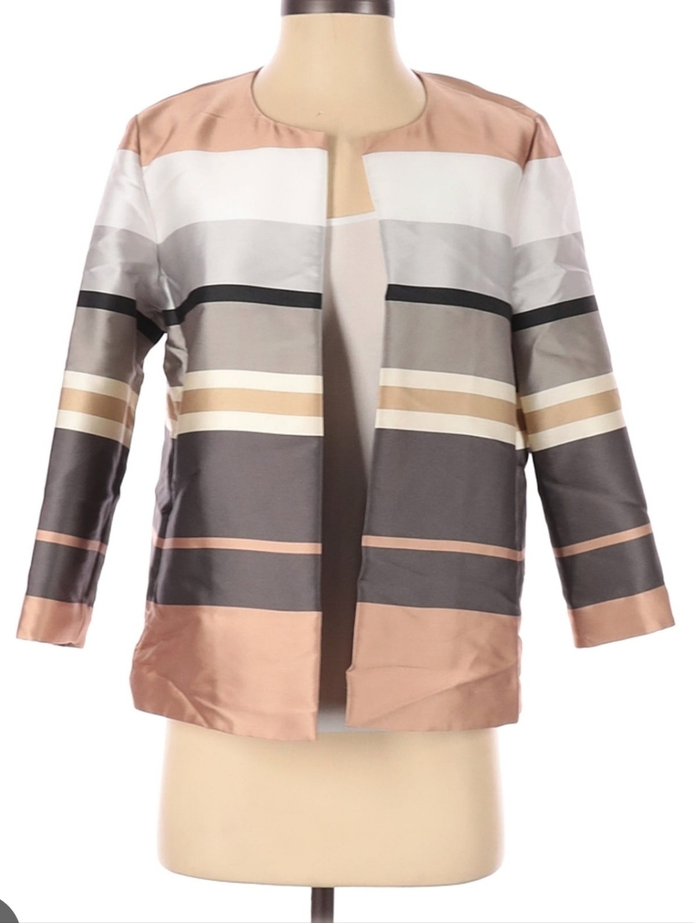 Lafayette 148 Silk Blend Open Front Jacket